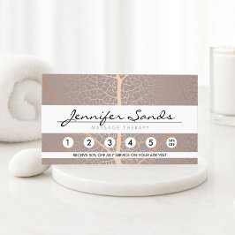 Elegante Roos Gold Leaf Tree Pattern Loyalty Kaart Visitekaartje