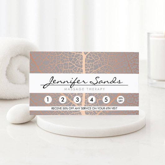 Elegante Roos Gold Leaf Tree Pattern Loyalty Kaart Visitekaartje