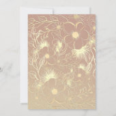 Elegante Roos Gold Navy huwelijksreceptie Kaart (Achterkant)