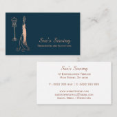 Elegante Roos Gold Navy Seamstress Visitekaartje (Voorkant / Achterkant)