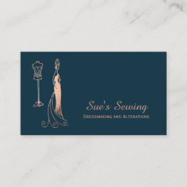 Elegante Roos Gold Navy Seamstress Visitekaartje