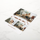 Elegante Roos Gold Paw Foto Gelukkig Nieuwjaar Folie Feestdagenkaart (Gedraaid)