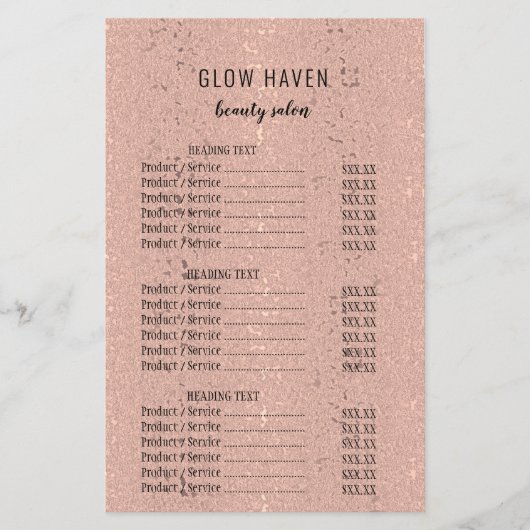Elegante Roos Gold schoonheidssalon Flyer (Voorkant)