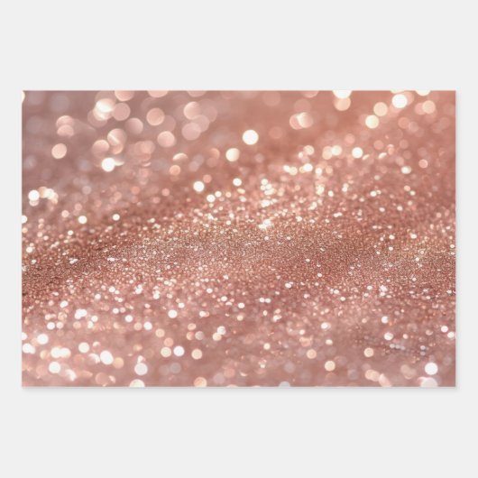 Elegante Roos Gold Wrap Paper Flat Sheet Set van 3 (Voorkant 2)