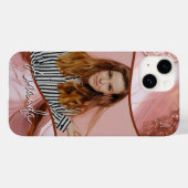 Elegante Roos Goud Marmer Glitter Foto Case-Mate iPhone Case (Achterkant (horizontaal))
