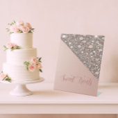 Elegante Roos Goud Vrijgezellenfeest Dessert Bar Reclamebord Met Voetstuk