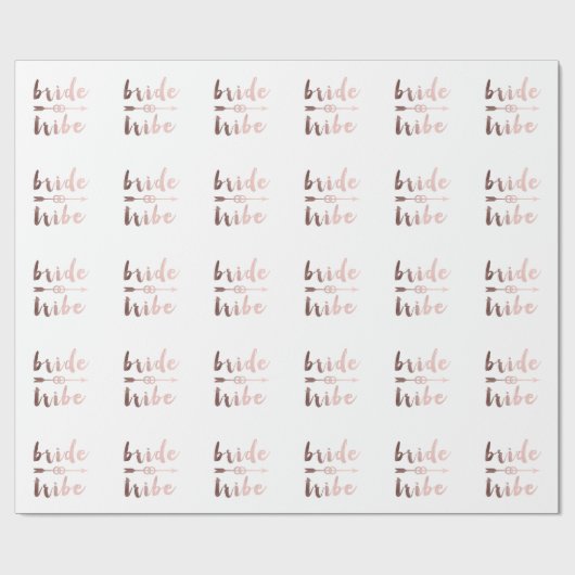 elegante roos gouden bruidribben bruiloft cadeaupapier (Vlak)