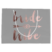 elegante roos gouden bruidribben bruiloft groot cadeauzakje (Achterkant)