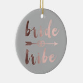 elegante roos gouden bruidribben bruiloft keramisch ornament (Rechts)