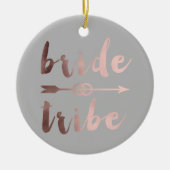 elegante roos gouden bruidribben bruiloft keramisch ornament (Voorkant)