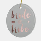 elegante roos gouden bruidribben bruiloft keramisch ornament (Links)