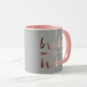 elegante roos gouden bruidribben bruiloft mok (Voorkant rechts)