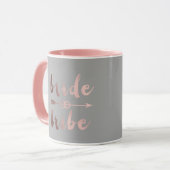 elegante roos gouden bruidribben bruiloft mok (Voorkant links)