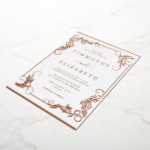 Elegante  Roos gouden bruiloft Folie Uitnodiging (Gedraaid)