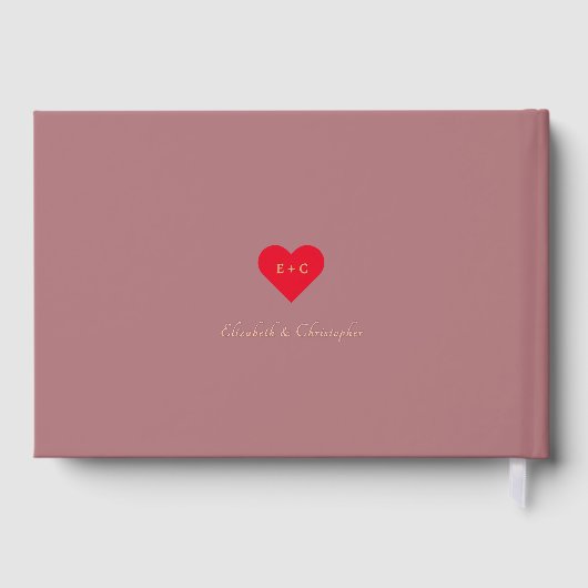 Elegante Roos gouden bruiloften Jubileum Keepsake Gastenboek (Achterkant)