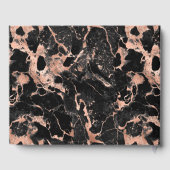 Elegante Roos gouden en zwarte marmeren bruiloft Gastenboek (Achterkant)