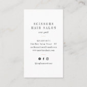 Elegante roos gouden folie haarstylist schaar logo visitekaartje (Achterkant)