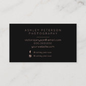 Elegante roos gouden fotografie Minimale typografi Visitekaartje (Achterkant)