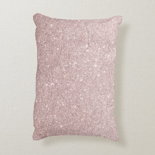 Elegante roos gouden glitter accent kussen (Achterkant (Verticaal))