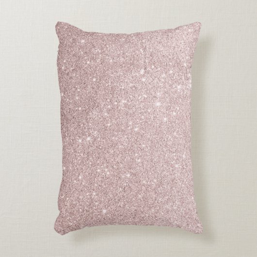 Elegante roos gouden glitter accent kussen (Voorkant(Verticaal))