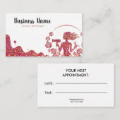 Elegante Roos Gouden Glitter Floral Kapper Afsprakenkaartje (Voorkant / Achterkant)