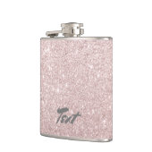 Elegante roos gouden glitter heupfles (Links)