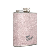 Elegante roos gouden glitter heupfles (Rechts)