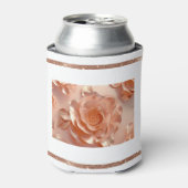 Elegante Roos Gouden Glitter Koeler (Blikje Voorkant)