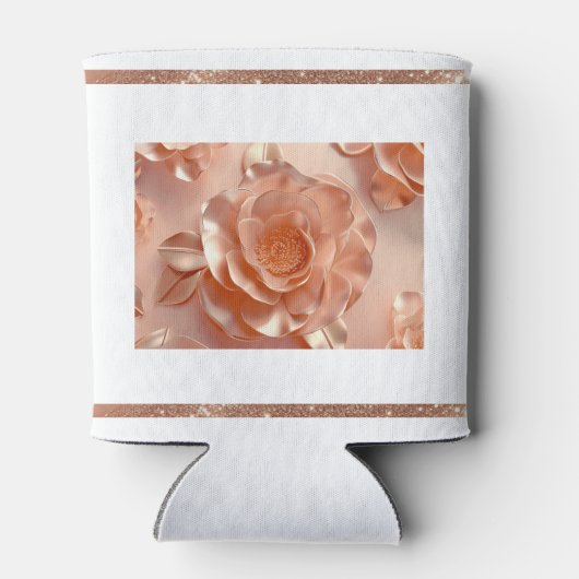 Elegante Roos Gouden Glitter Koeler (Achterkant)