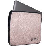 Elegante roos gouden glitter laptop sleeve (Voorkant Rechts)