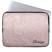 Elegante roos gouden glitter laptop sleeve (Voorkant)