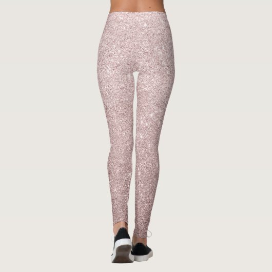 Elegante roos gouden glitter leggings (Achterkant)