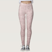 Elegante roos gouden glitter leggings (Voorkant)