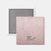 Elegante roos gouden glitter magneet (Voorkant / Achterkant)