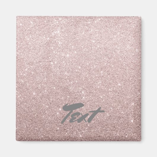 Elegante roos gouden glitter magneet (Voorkant)