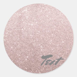 Elegante roos gouden glitter ronde sticker