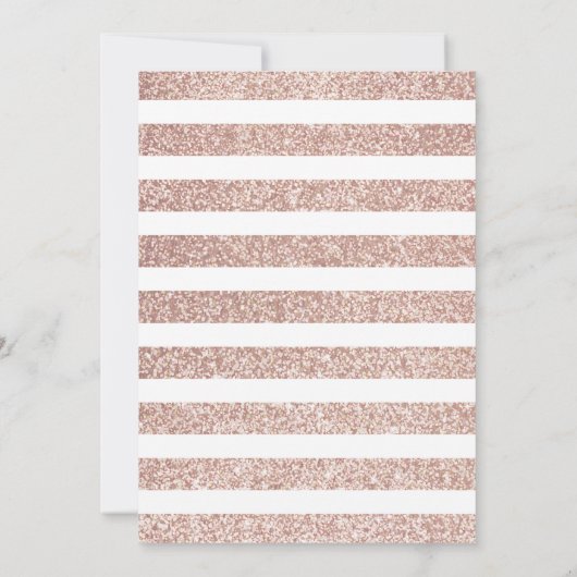 Elegante Roos Gouden Glitter Stripe Paren Douche Kaart (Achterkant)