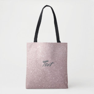Elegante roos gouden glitter tote bag