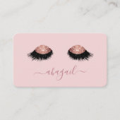 Elegante Roos Gouden Glitter Wimpers Make-up Artis Visitekaartje (Voorkant)