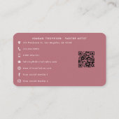 Elegante Roos Gouden Glitter Wimpers Make-up Artis Visitekaartje (Achterkant)