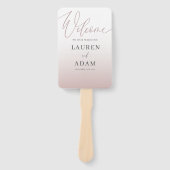 Elegante Roos Gouden Gradiënt & Kalligrafie Bruilo Handwaaier (Voorkant)