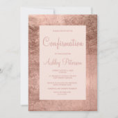 Elegante roos gouden lijst blush roze bevestiging kaart (Voorkant)