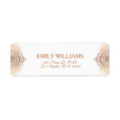  elegante roos-gouden mandala aangepaste tekst etiket (Voorkant)