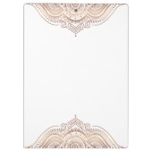 Elegante roos-gouden mandala aangepaste tekst klembord (Achterkant)