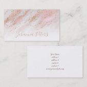 elegante roos gouden marmer FAUX glitter details Visitekaartje (Voorkant / Achterkant)