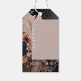 Elegante Roos gouden marmeren textuur Cadeaulabel