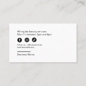 Elegante Roos gouden marmeren Visitekaartjes wimpe (Achterkant)