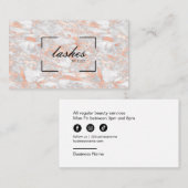 Elegante Roos gouden marmeren Visitekaartjes wimpe (Voorkant / Achterkant)