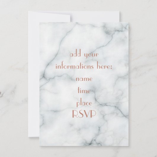 Elegante roos gouden muziek treble sleutel op marm kaart (Achterkant)