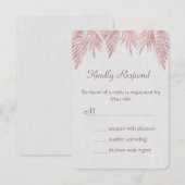 Elegante Roos Gouden Palm Bladeren Huwelijk RSVP U (Voorkant / Achterkant)
